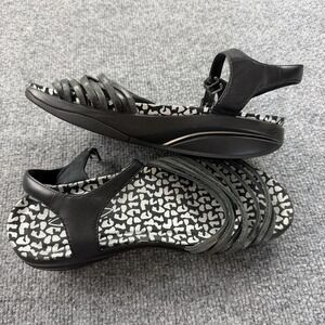 MBT Black Leather Strappy Sandals Ankle Strap EU39 US8-8.5